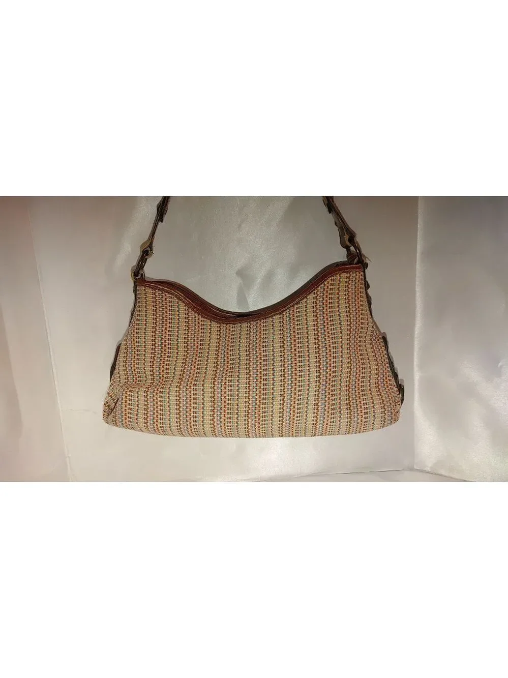 Fossil Multi Color Basket Weave Gorgeous Shoulder Bag - 75082